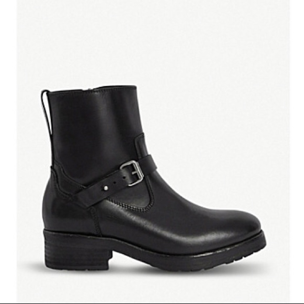 AllSaints Thea leather biker boots, size 8